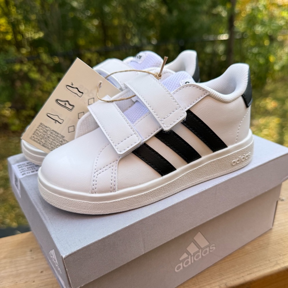 Adidas Grand Court 2.0 CF I White/Black US Toddler Sz 9 BNIB